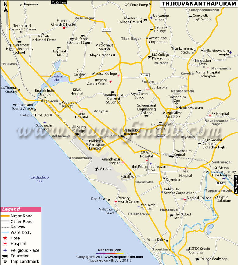 Thiruvananthapuram City Map